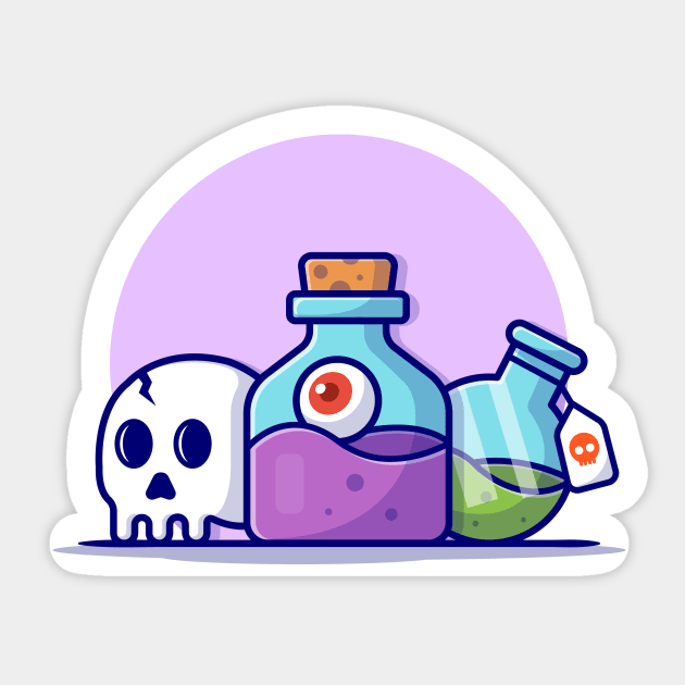 Skull And Poison Cartoon Vector Icon Illustration Sticker by Catalyst Labs